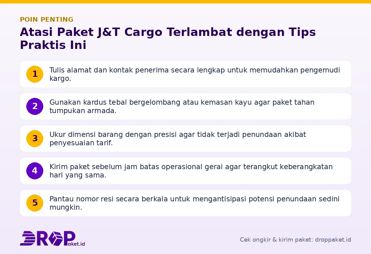 Poin penting: Atasi Paket J&T Cargo Terlambat dengan Tips Praktis Ini