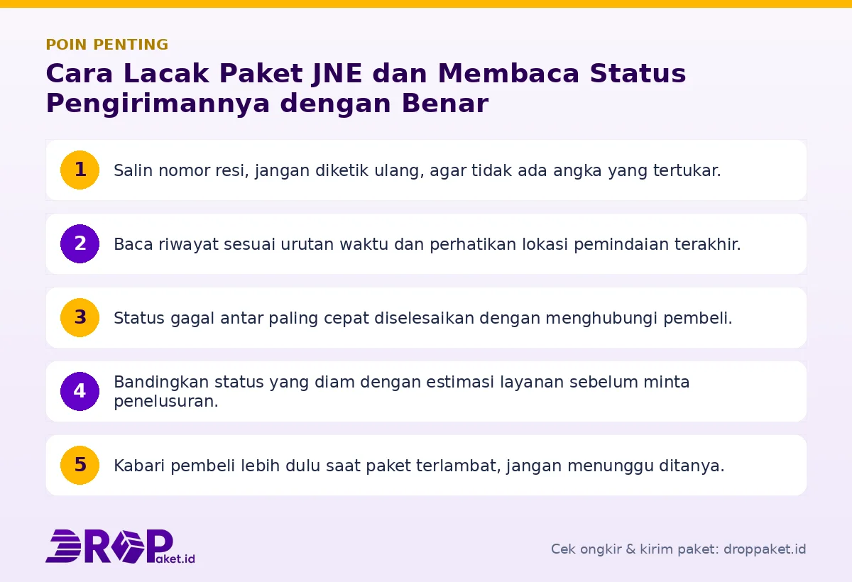 Poin penting: Cara Lacak Paket JNE dan Membaca Status Pengirimannya dengan Benar