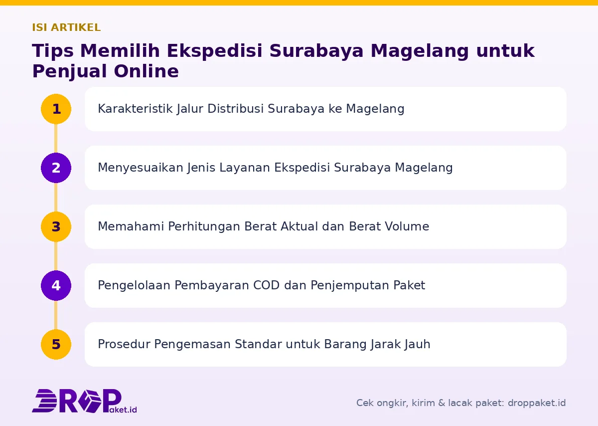 Peta isi artikel Ekspedisi surabaya magelang - Drop Paket