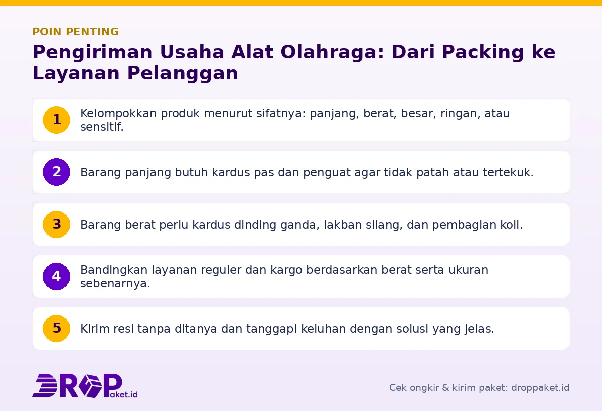 Poin penting: Pengiriman Usaha Alat Olahraga: Dari Packing ke Layanan Pelanggan