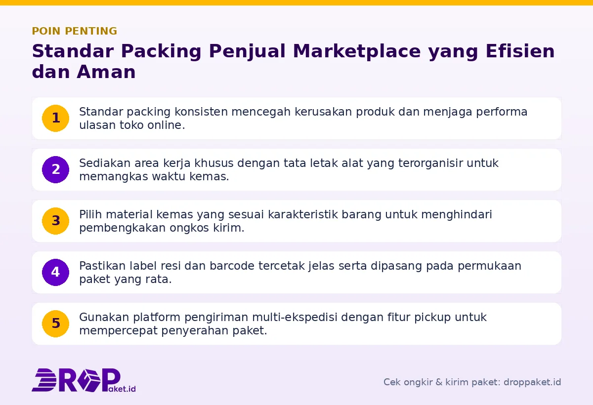 Poin penting: Standar Packing Penjual Marketplace yang Efisien dan Aman