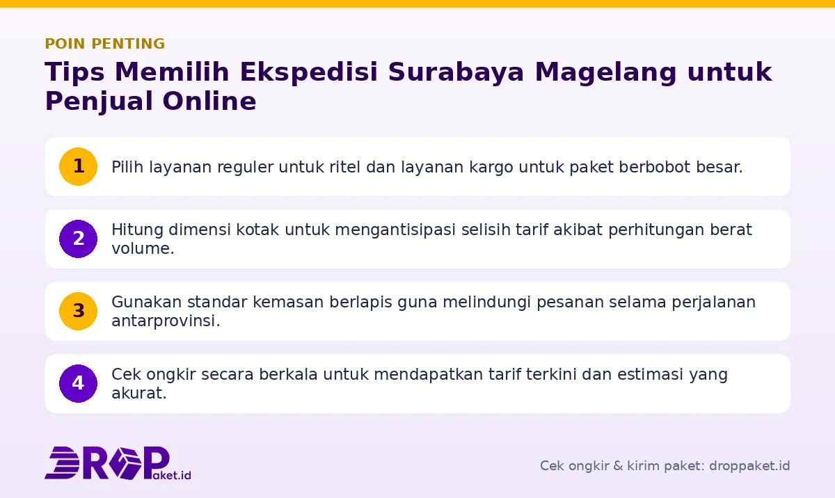 Poin penting: Tips Memilih Ekspedisi Surabaya Magelang untuk Penjual Online