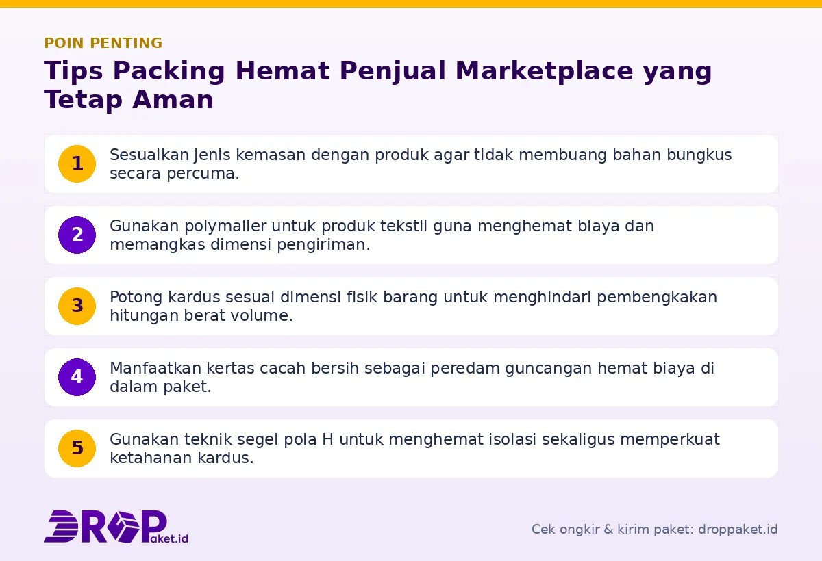 Poin penting: Tips Packing Hemat Penjual Marketplace yang Tetap Aman