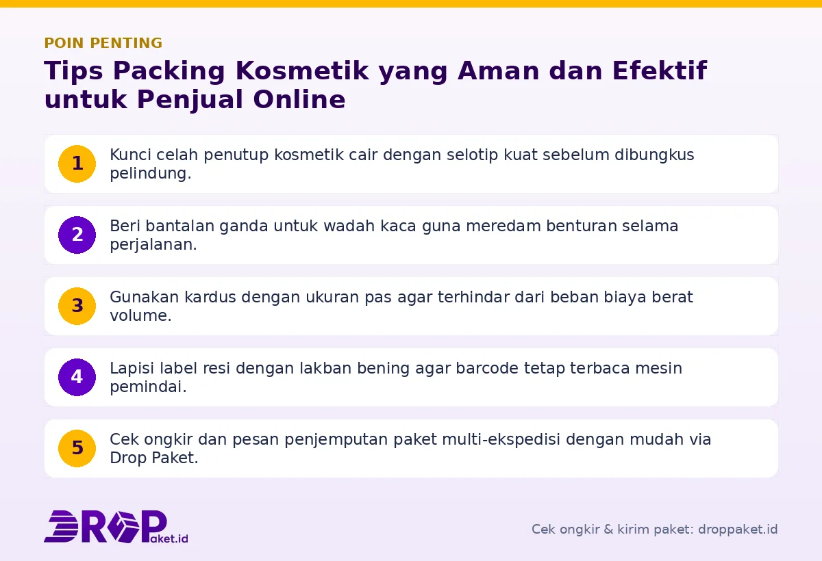 Poin penting: Tips Packing Kosmetik yang Aman dan Efektif untuk Penjual Online